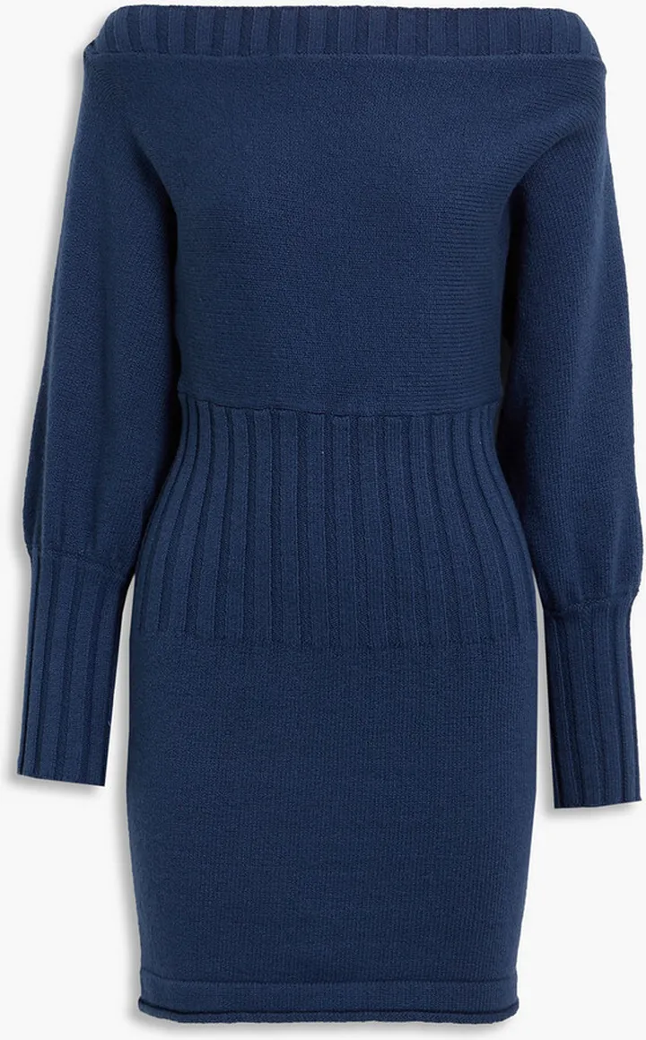 Jennifer off-the-shoulder knitted mini dress