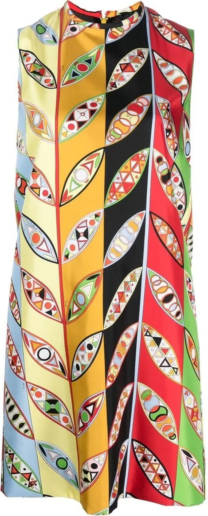 Girandole-print silk minidress