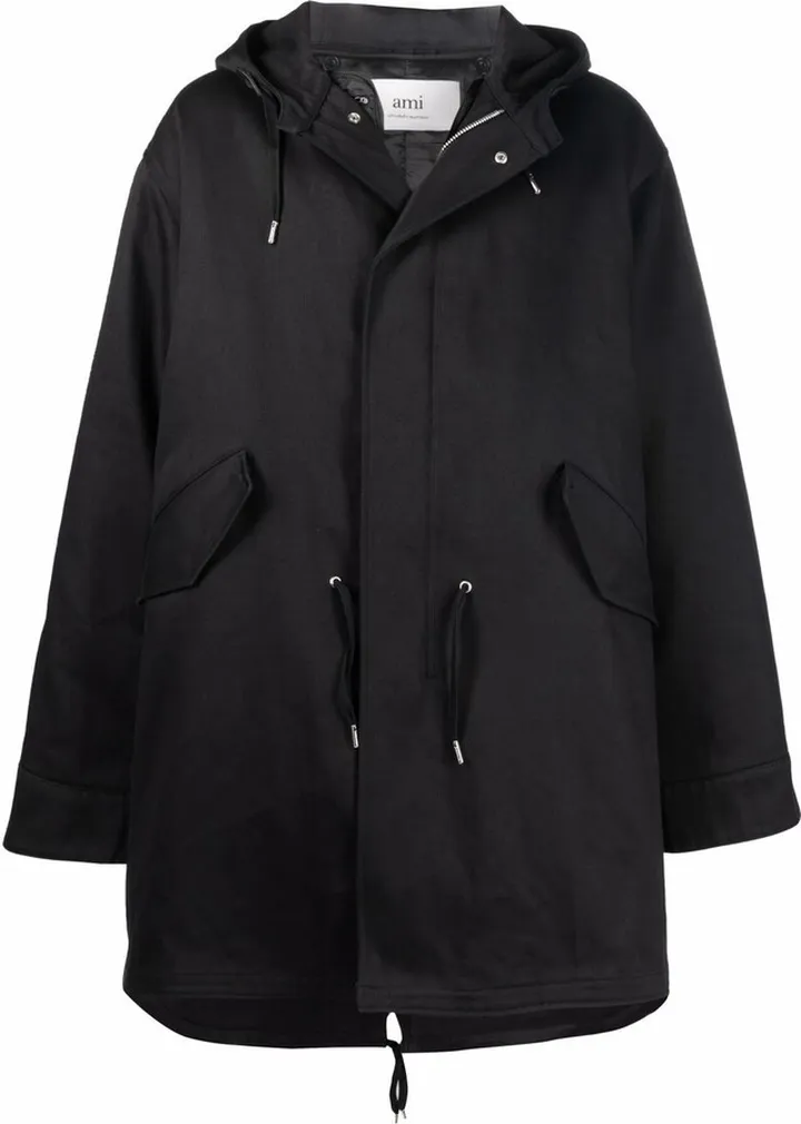 Drawstring Waist Hooded Parka