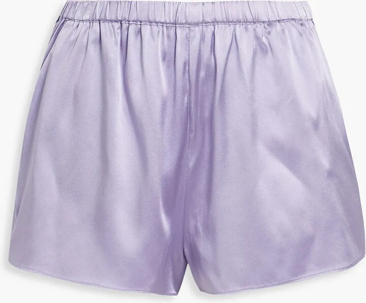 Stretch silk-satin pajama shorts