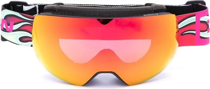 X Salomon flame-print strap ski goggles