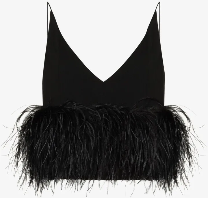 Poppy Feather Trim Camisole