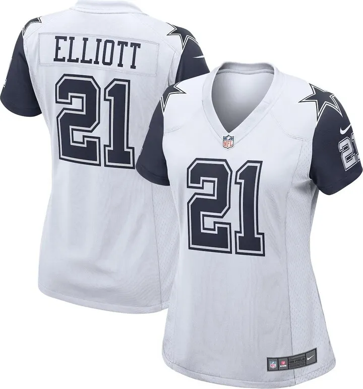 Women's Ezekiel Elliott White Dallas Cowboys Alternate Game Jersey