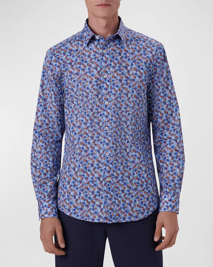 Men's Julian Floral Shaped Sport Shirt