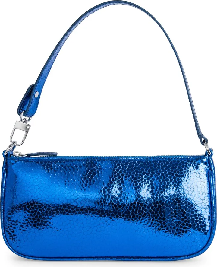 Rachel Metallic Flagstone Leather Shoulder Bag