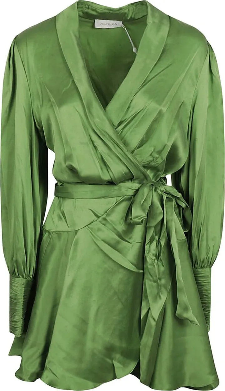Silk Wrap Mini Dress