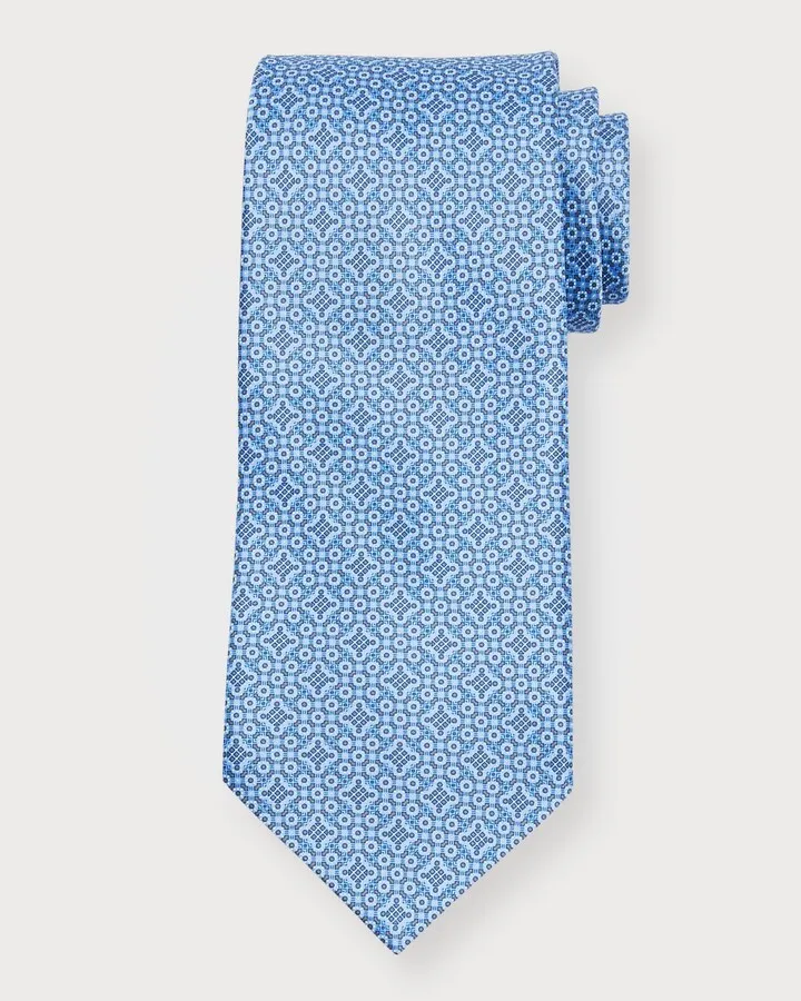 Men's Geometric-Print Silk Tie
