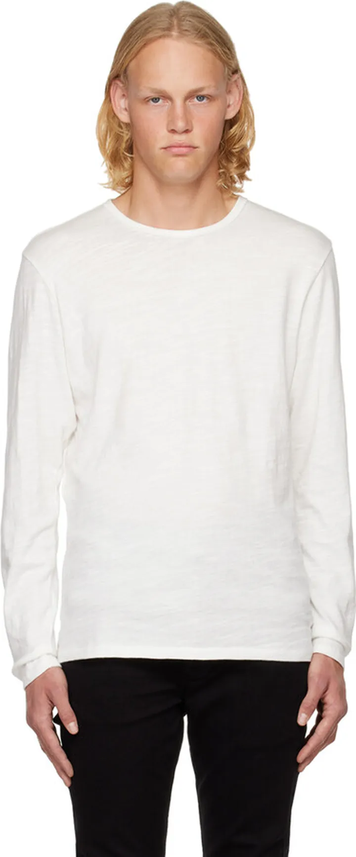 rag & bone White Classic Flame Long Sleeve T-Shirt