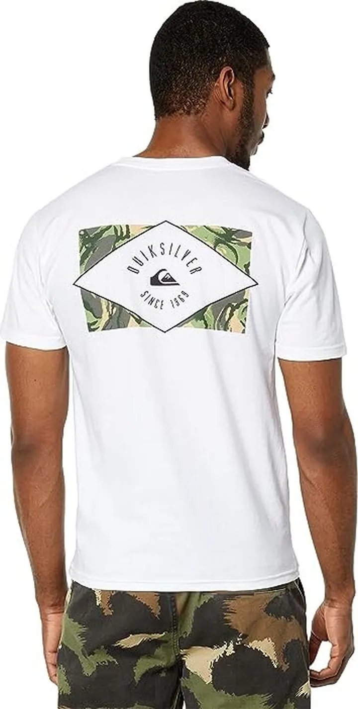 Quiksilver Circled Line Short Sleeve Tee (White) Men's Clothing