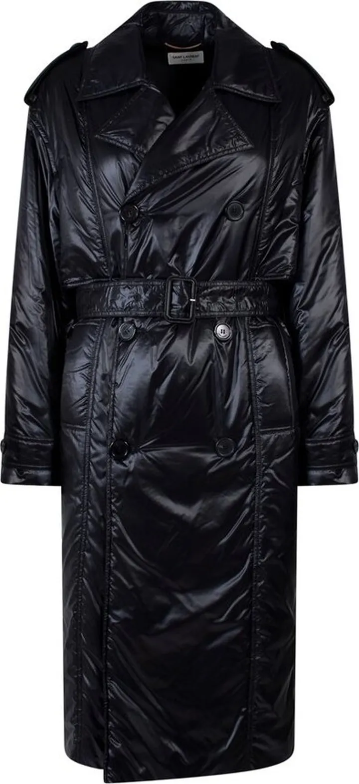 Saint Laurent Waist Belted Buttoned-Up Trench Coat