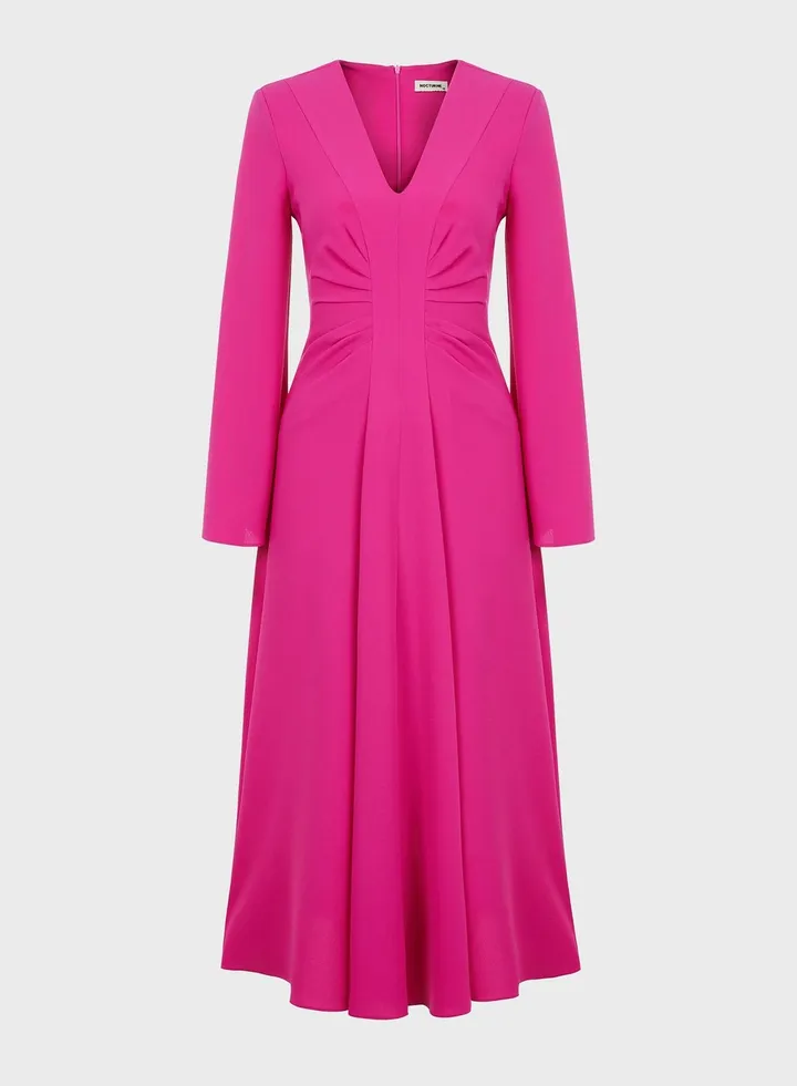 V-Neck Ruffle Sleeve Dress