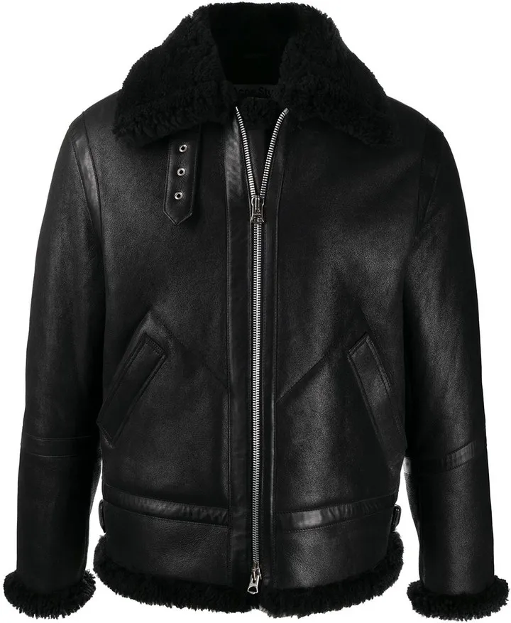 Shearling Leather Aviator Jacket