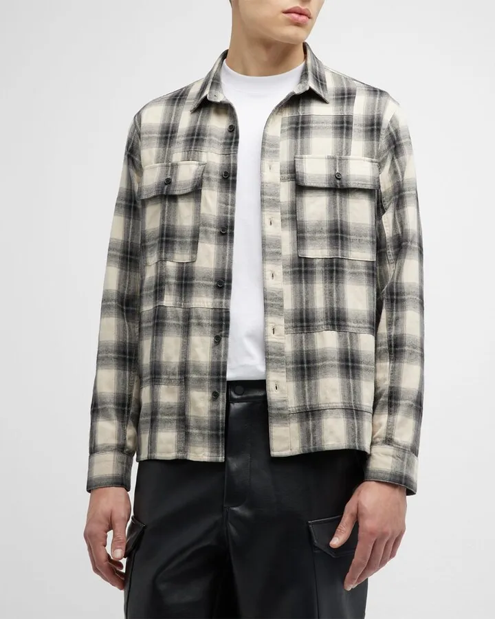 Men's Paneled Plaid Mason Sport Shirt