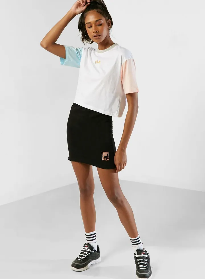 Stacked Foil Logo Skirt