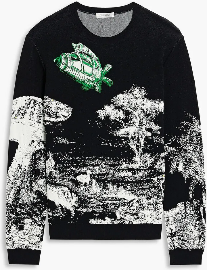 Jacquard-knit sweater