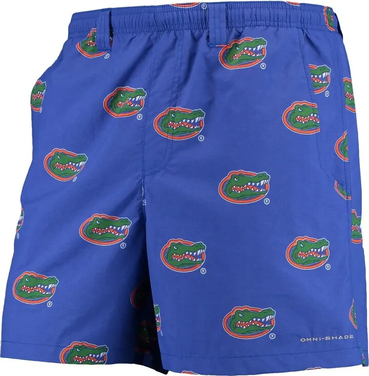 Men's Columbia Royal Florida Gators Pfg Backcast Ii 6"Omni-Shade Hybrid Shorts