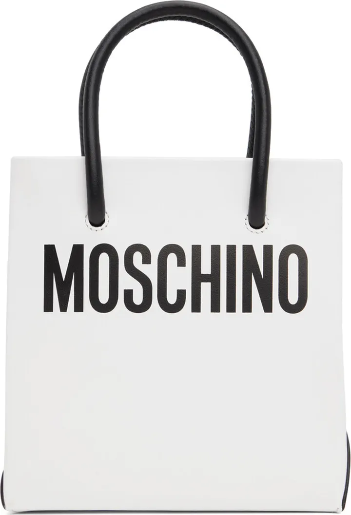 Moschino White Mini Shopping Bag