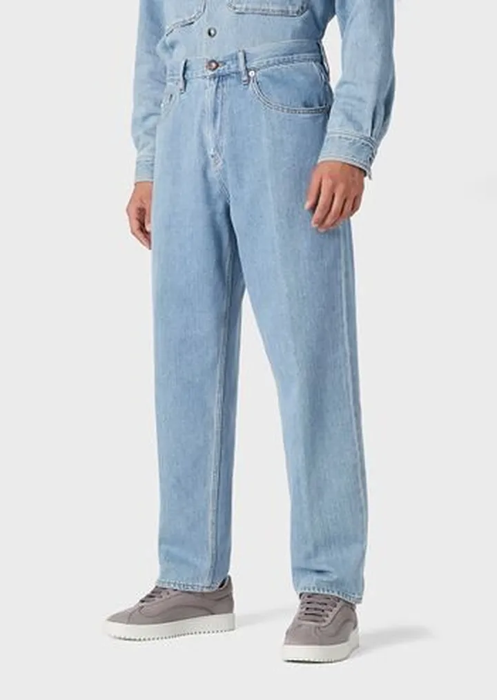J73 Loose-fit hemp-blend denim jeans
