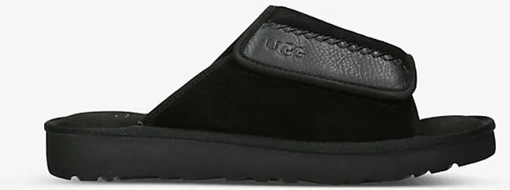 Ugg Mens Black Goldencoast Suede Sliders