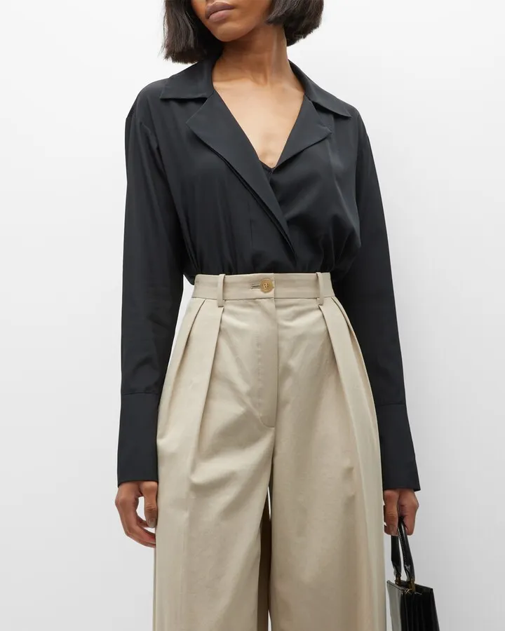 Diana Silk Collared Bodysuit