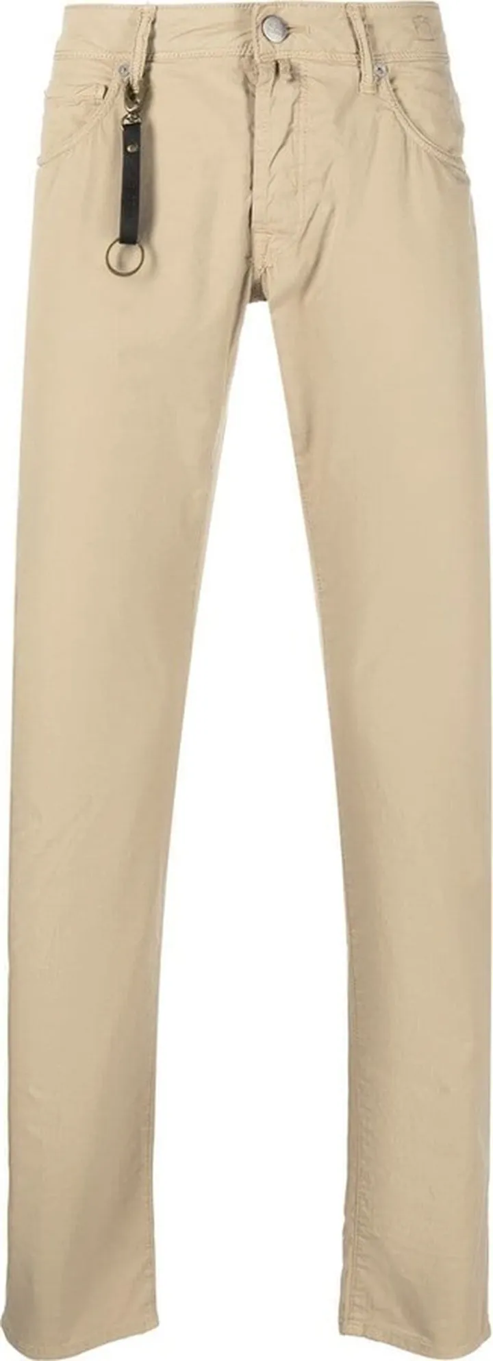 Mid-Rise Slim-Fit Cotton Trousers