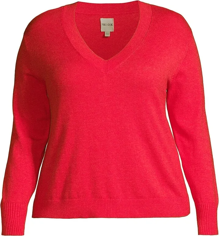 Shorty Cotton-Blend V-Neck Sweater
