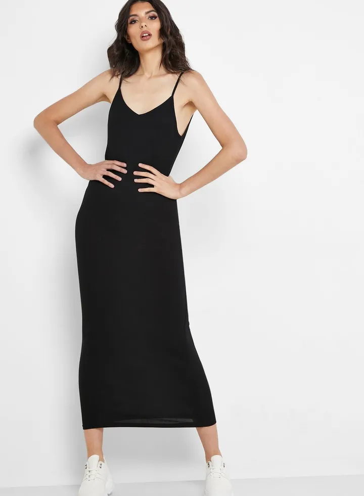 Ribbed Low Back Cami Maxi Dress