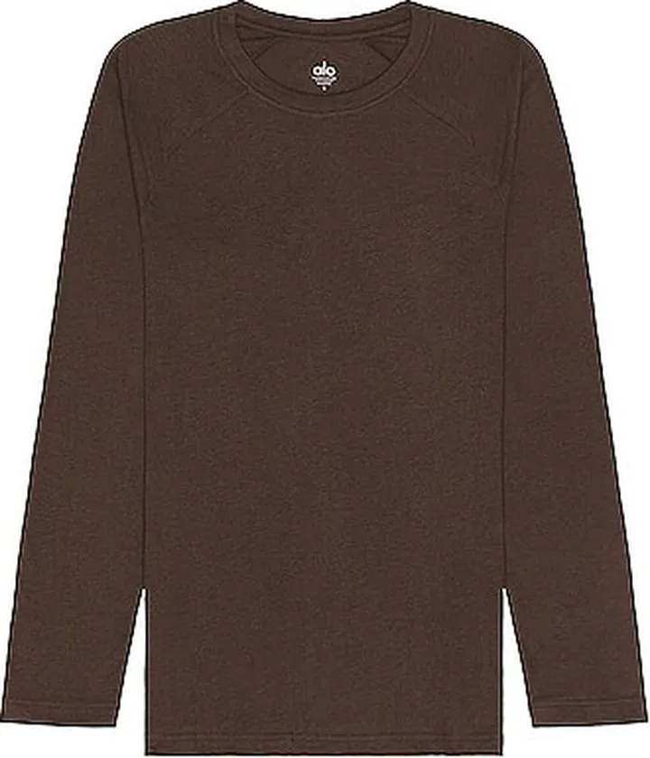 alo Triumph Long Sleeve T-Shirt in Brown