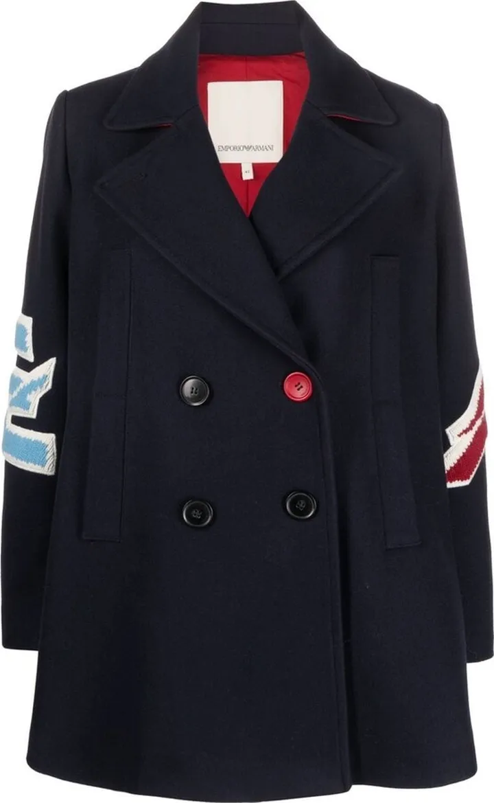 Double-Breasted Patchwork Coat
