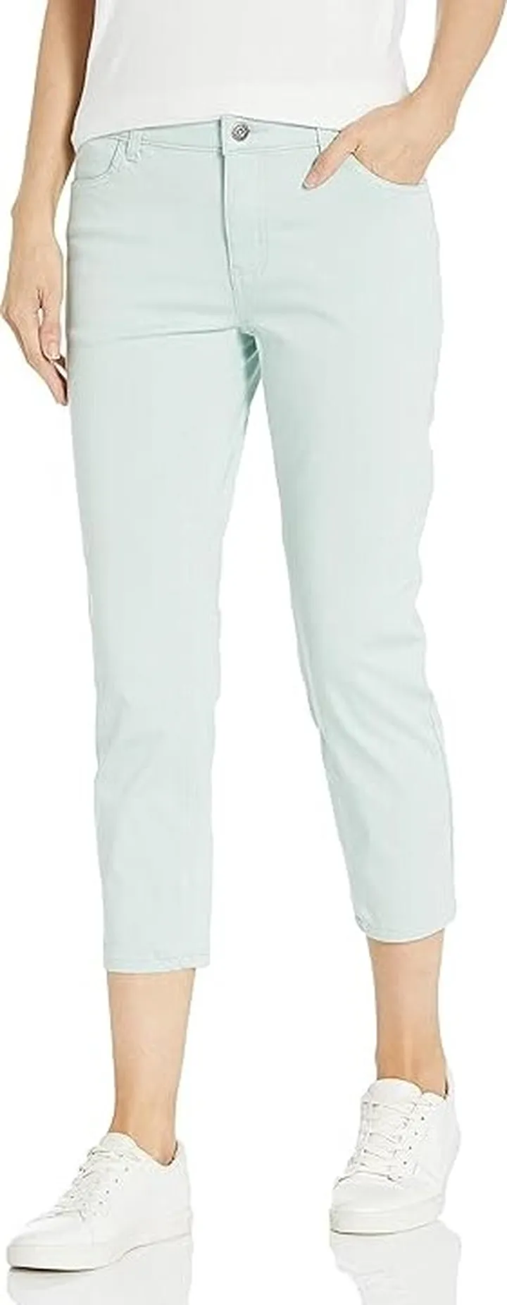 Dickies Women's Perfect Shape Twill Capri Pant (Rinsed Surf Spray) Women's Clothing