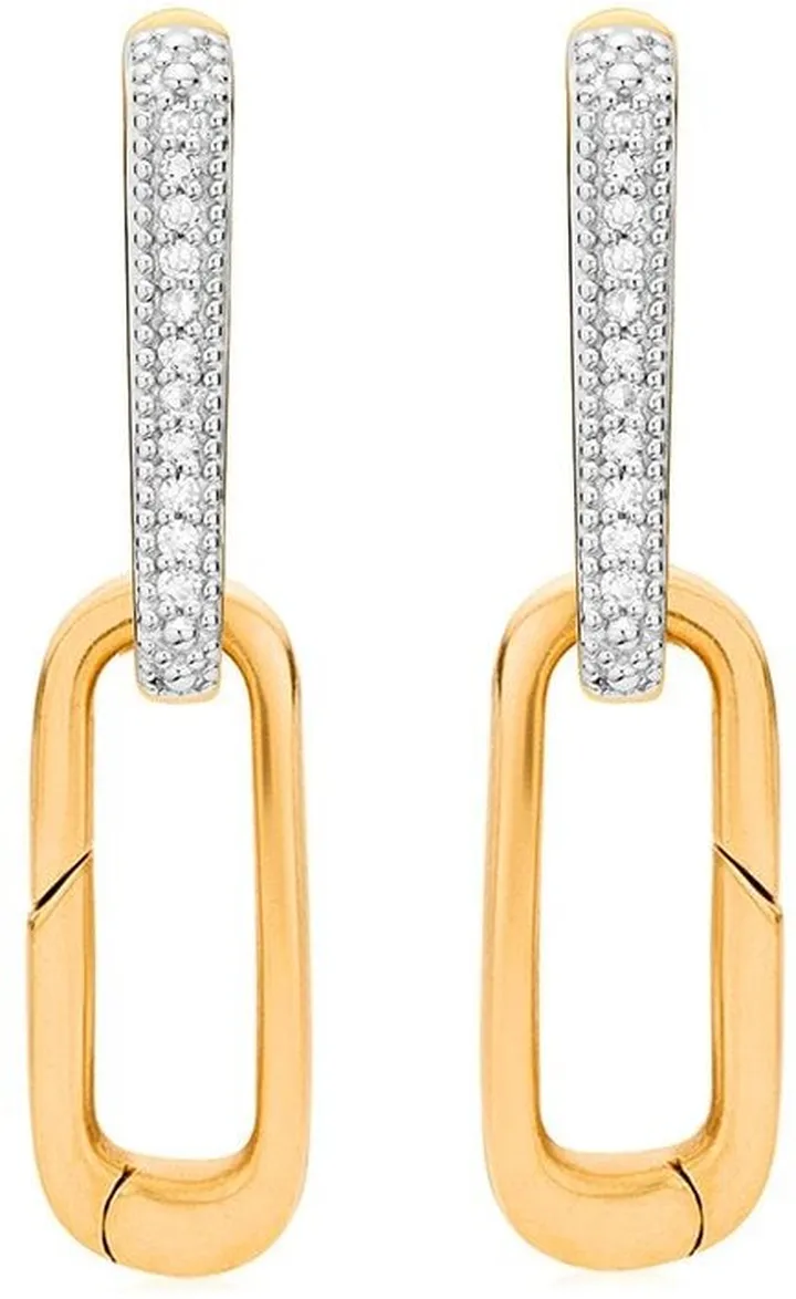 18kt gold vermeil Alta Capture Charm diamond earrings