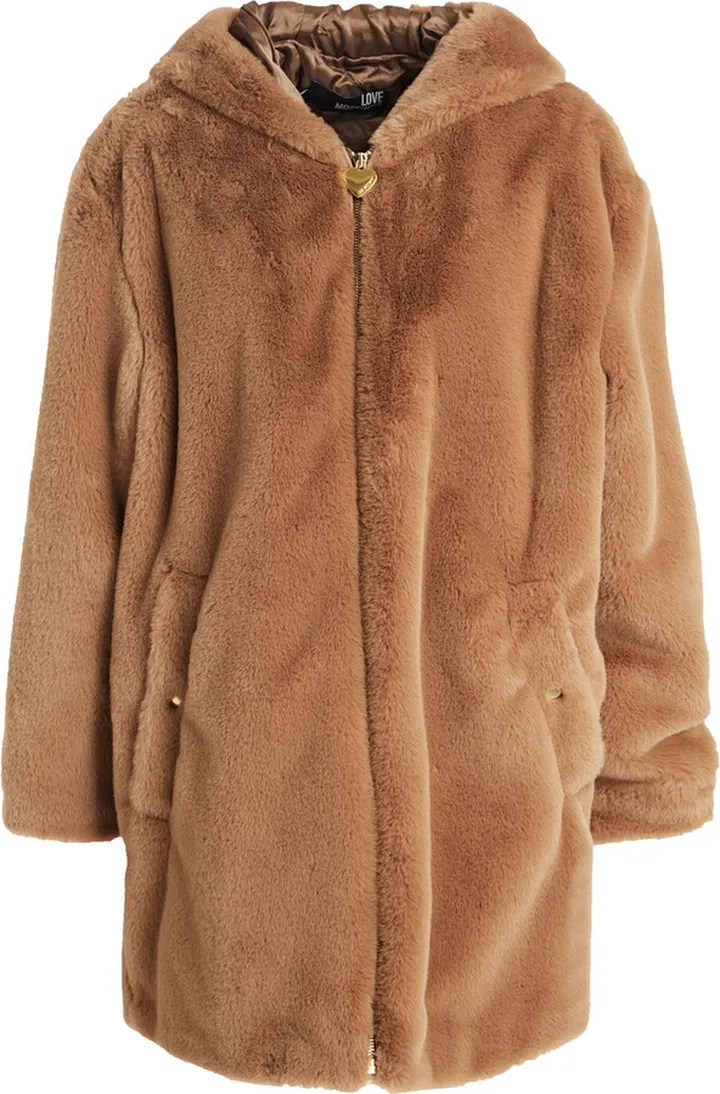 Faux fur hooded coat
