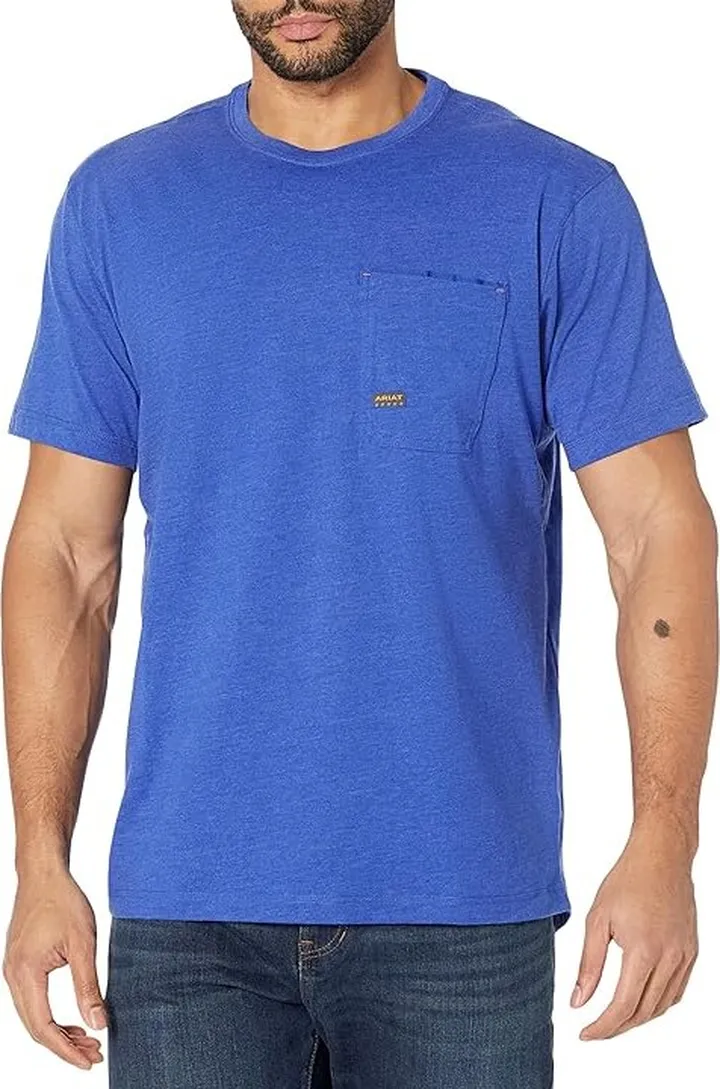 Ariat Rebar Workman Born For This T-Shirt (Royal Blue Heather) Men's Clothing