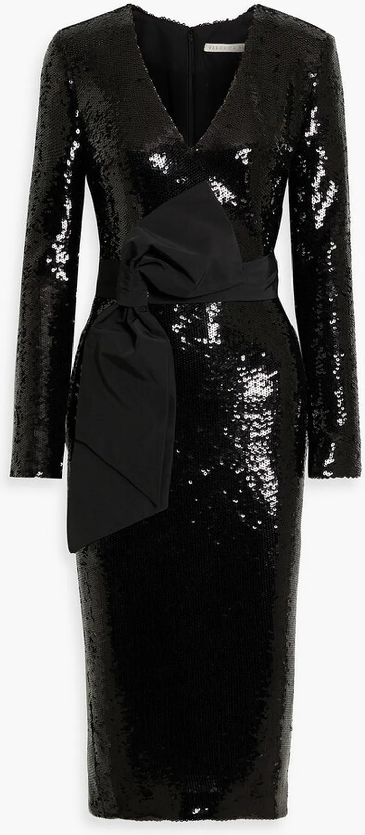 Dalyn bow-embellished sequined jersey midi dress