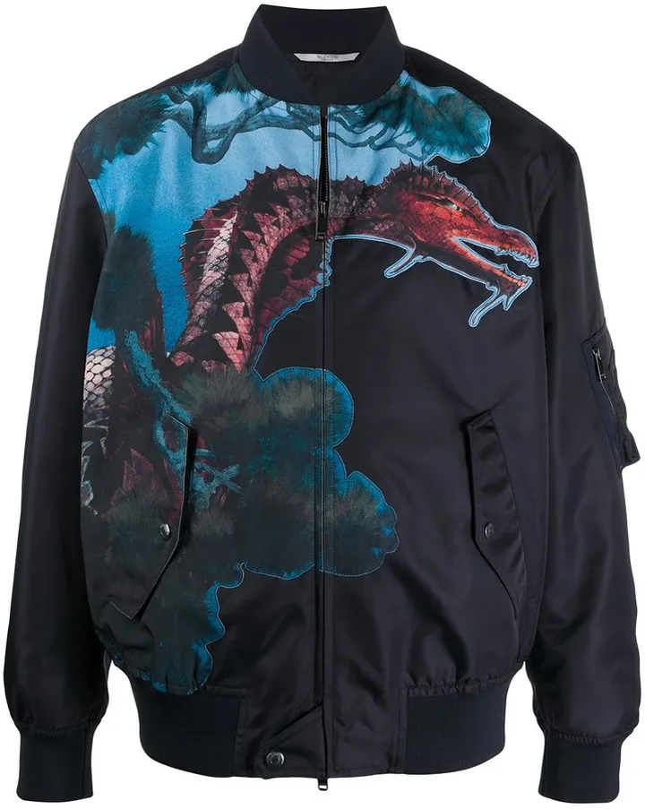 Dragons Garden print bomber jacket