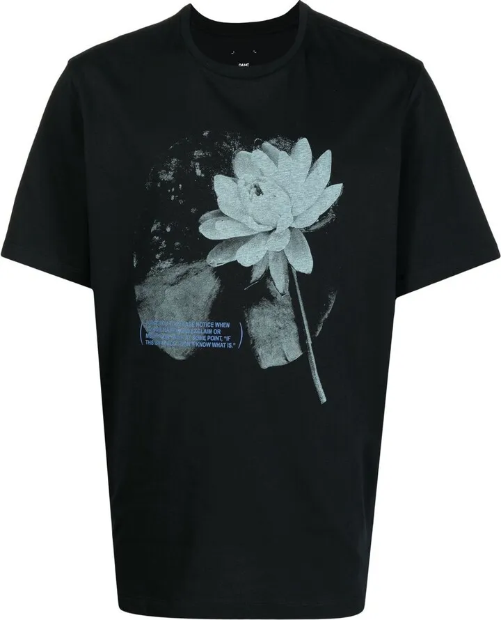 floral-print short-sleeved T-shirt