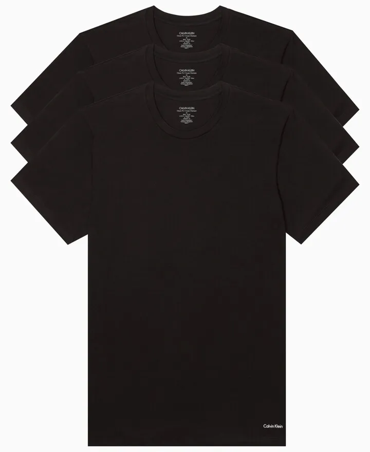 Calvin Klein Men's Tall Cotton Classics Ss Crew Neck 3 Pack
