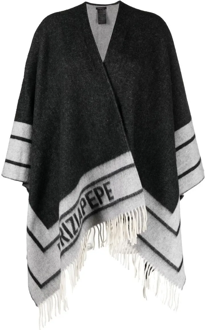 Double-Faced Fringed Poncho