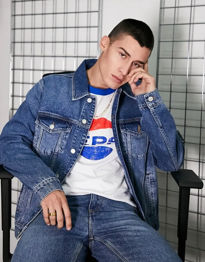 ASOS DESIGN classic denim jacket in vintage mid wash