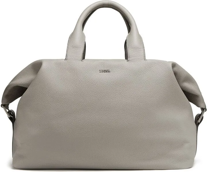 Logo-Lettering Deerskin Holdall