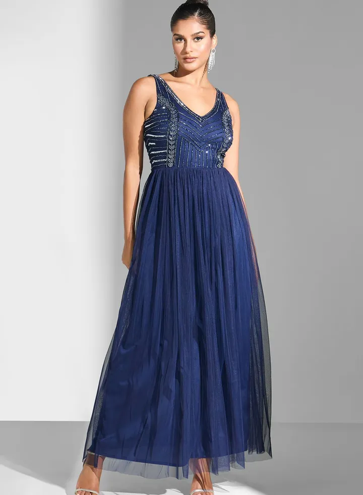 Strappy Embellished Dress
