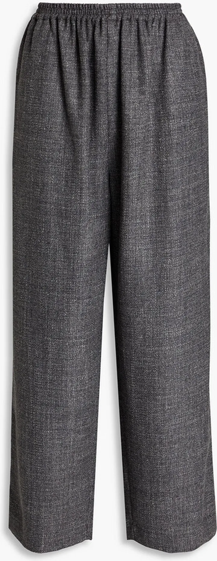 Mélange alpaca-blend wide-leg pants