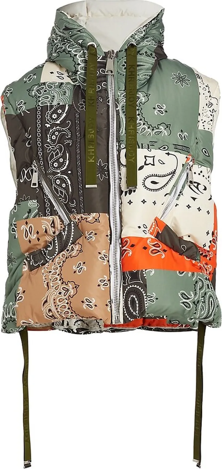 Bandana Hooded Puffer Vest