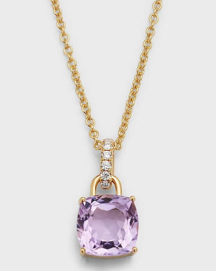 Kiki 18K Gold Amethyst Necklace with Diamonds
