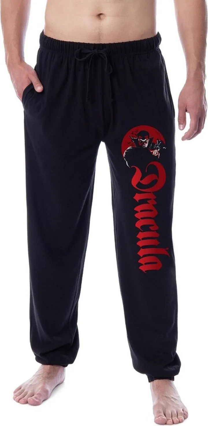 Universal Monsters Mens' Dracula Character Sleep Jogger Pajama Pants (XXX-Large) Black