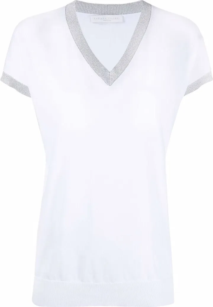 FABIANA FILIPPI- Cotton V Neck Sweater