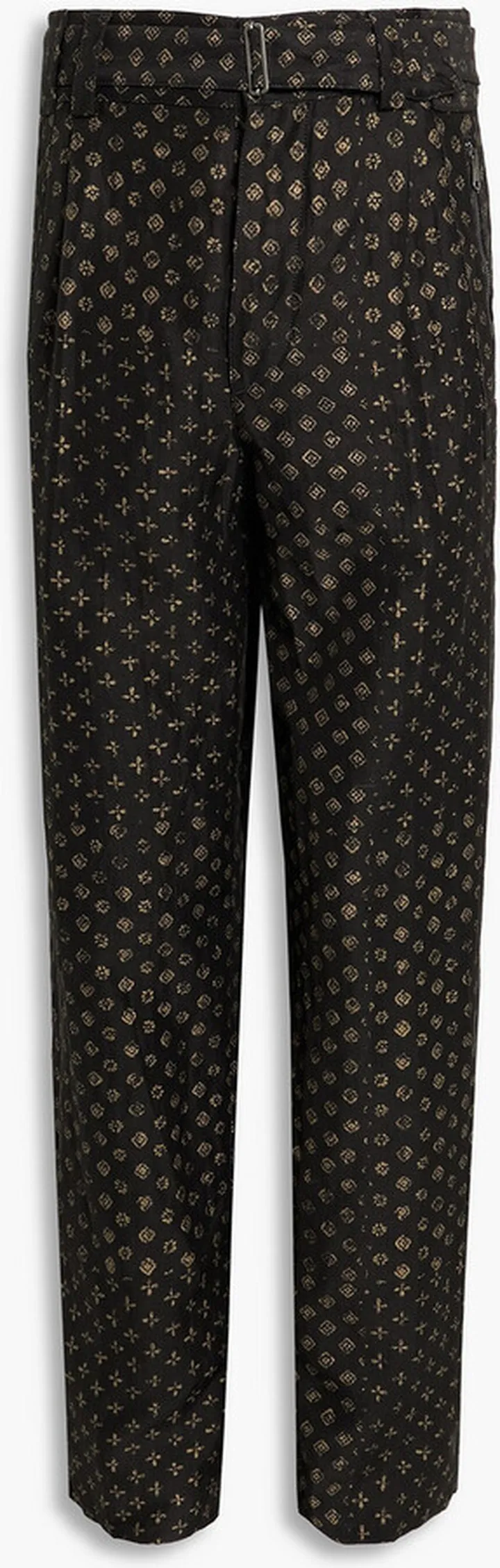 Belted jacquard pants