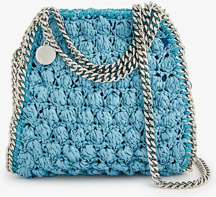 Womens Turquoise Falabella Woven Tote bag