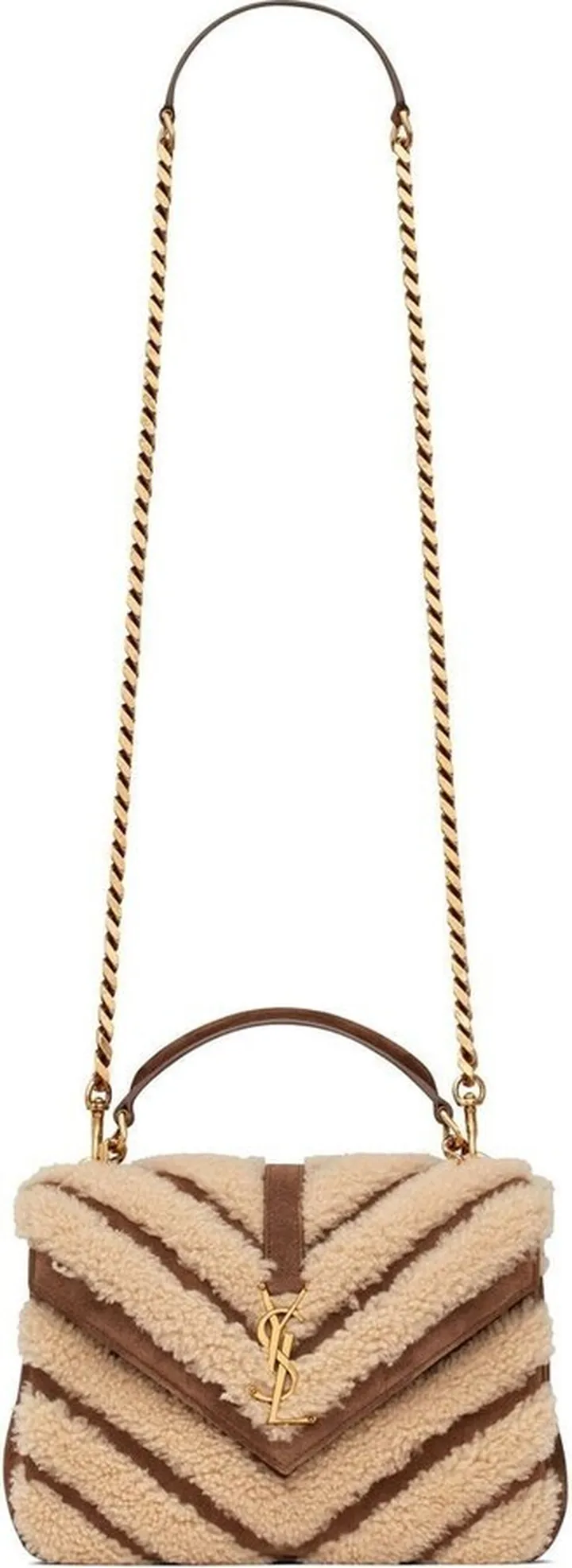 medium College shearling shoulder bag