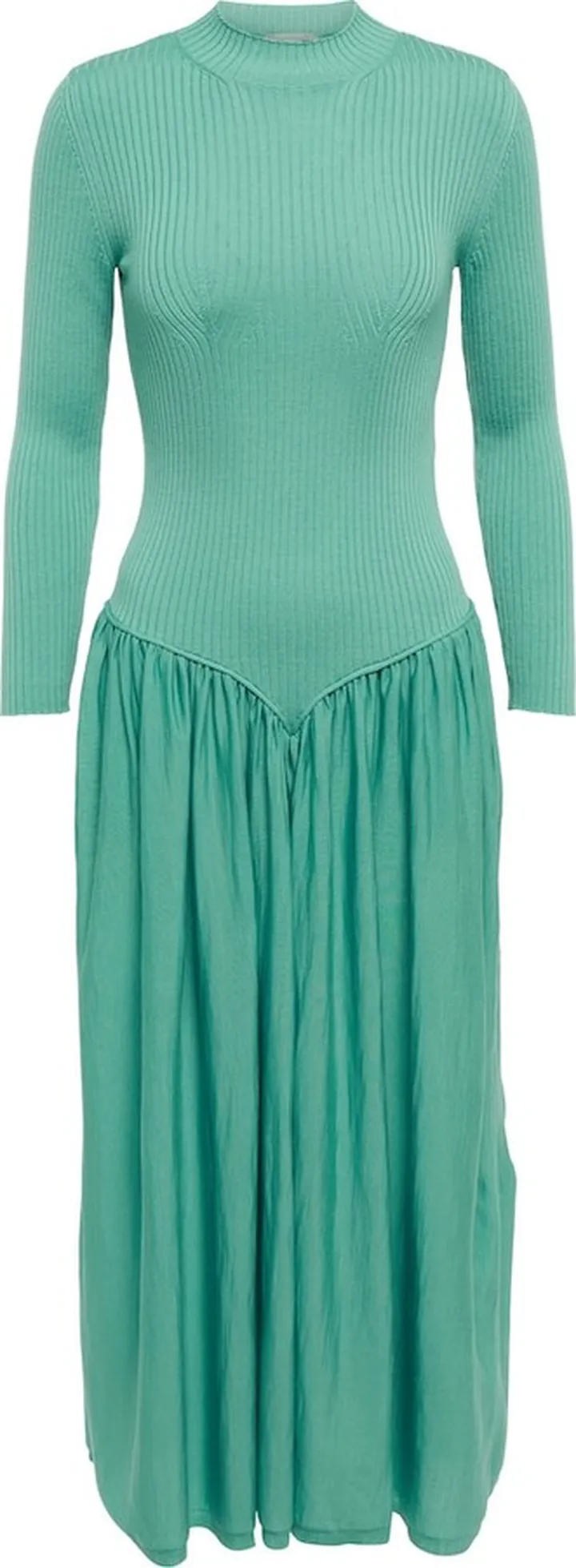 Mockneck wool midi dress